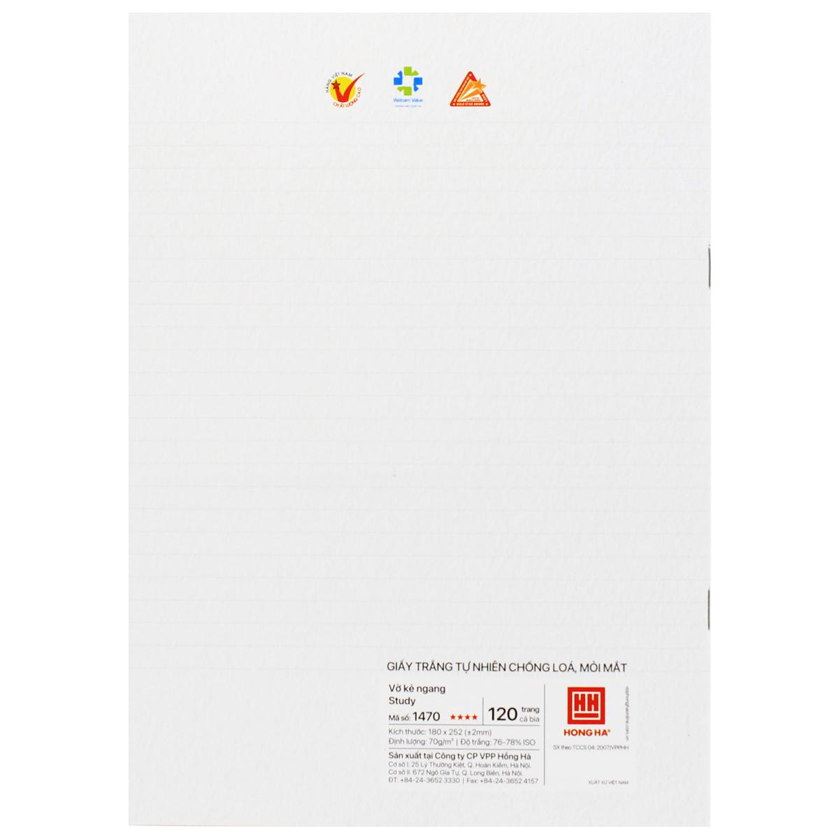 Tập Gáy Ghim Study Đậu Xã Hội - Môn Văn, Sử, Địa - Kẻ Ngang - 120 Trang 70gsm - Hồng Hà 1470 (Mẫu Bìa Giao Ngẫu Nhiên)