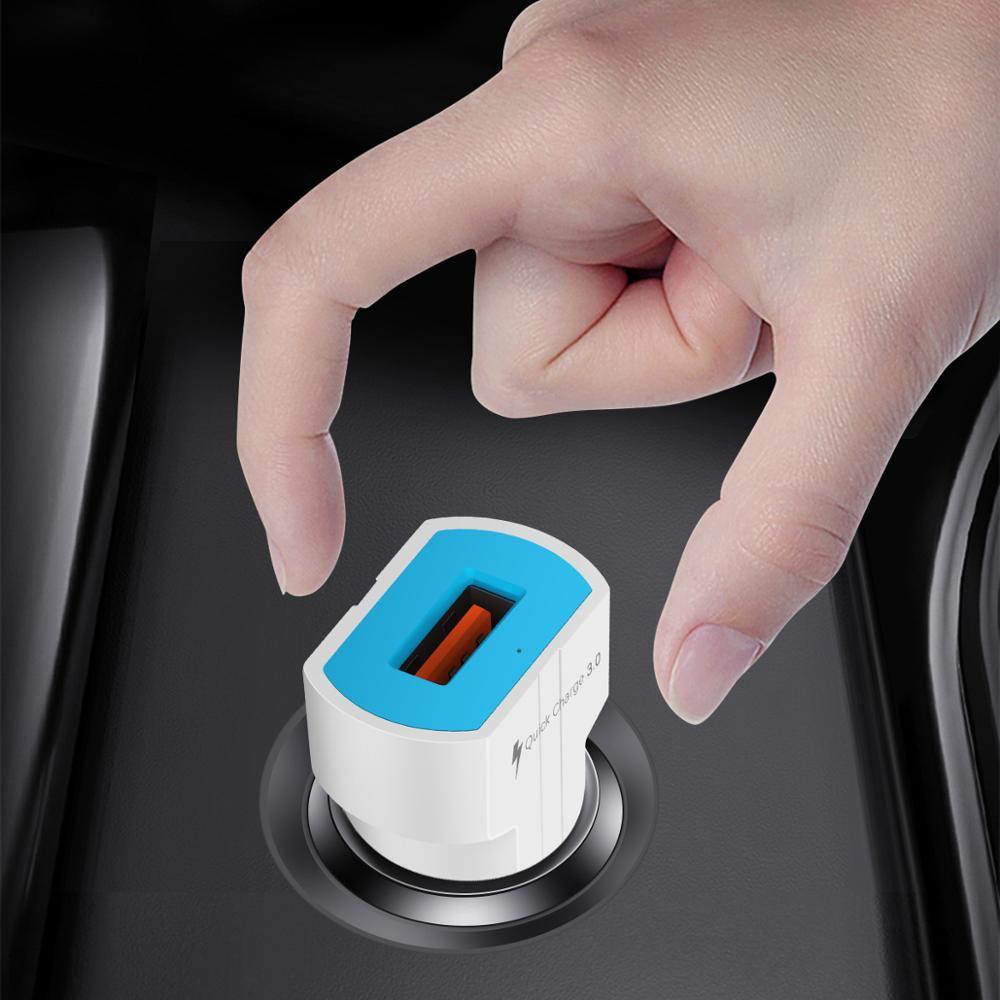 Sạc nhanh 3.0 Bộ sạc xe USB đơn QC3.0 Bộ sạc nhanh USB Sạc nhanh cho điện thoại di động 5V 2.4A Bộ sạc xe nhỏ cho iPhone