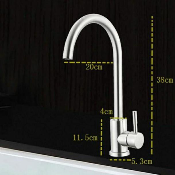Vòi rửa chén nóng lạnh inox 304, xoay 360°