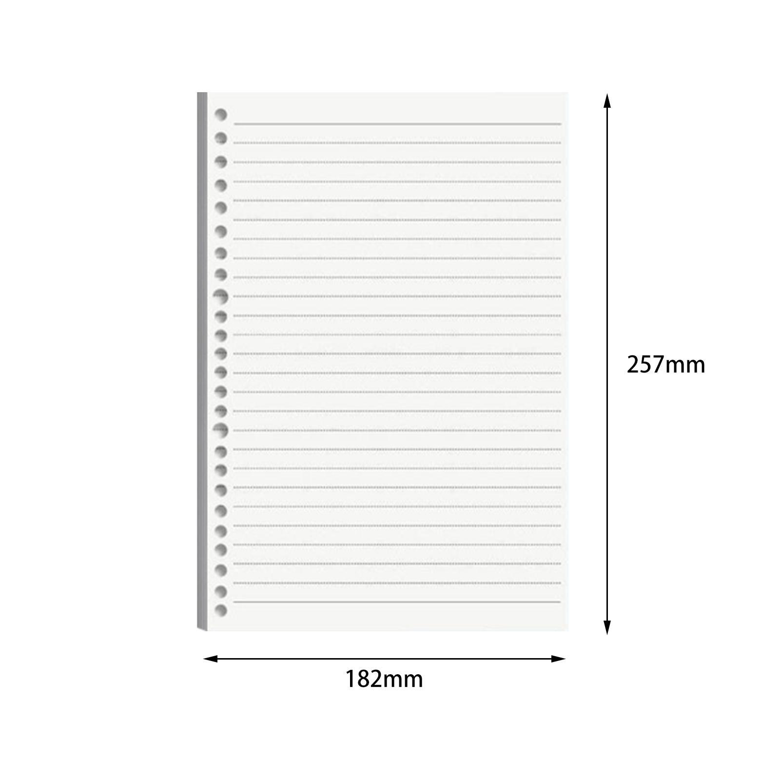 Refill Paper 60 Sheets Accessories Detachable Binder Paper for Binder