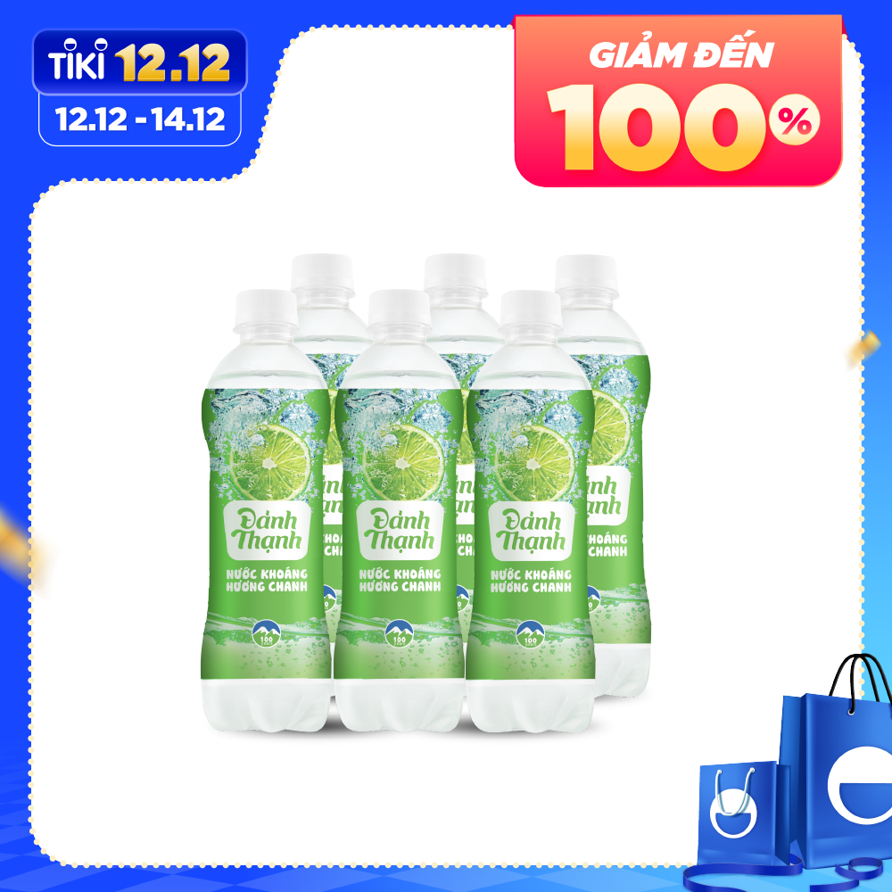 Lốc 6 chai Nước Khoáng Thiên Nhiên Có Ga Đảnh Thạnh Khoáng Chanh 430ml