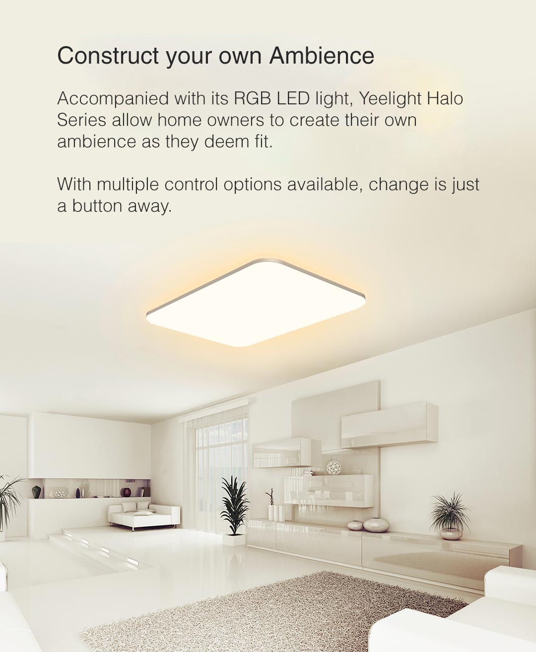 ĐÈN LED ỐP TRẦN THÔNG MINH XIAOMI YEELIGHT HALO 2020, YLXD49YL, 930X630 MM, 100W, RGB 16 TRIỆU MÀU, HỖ TRỢ APPLE HOMEKIT