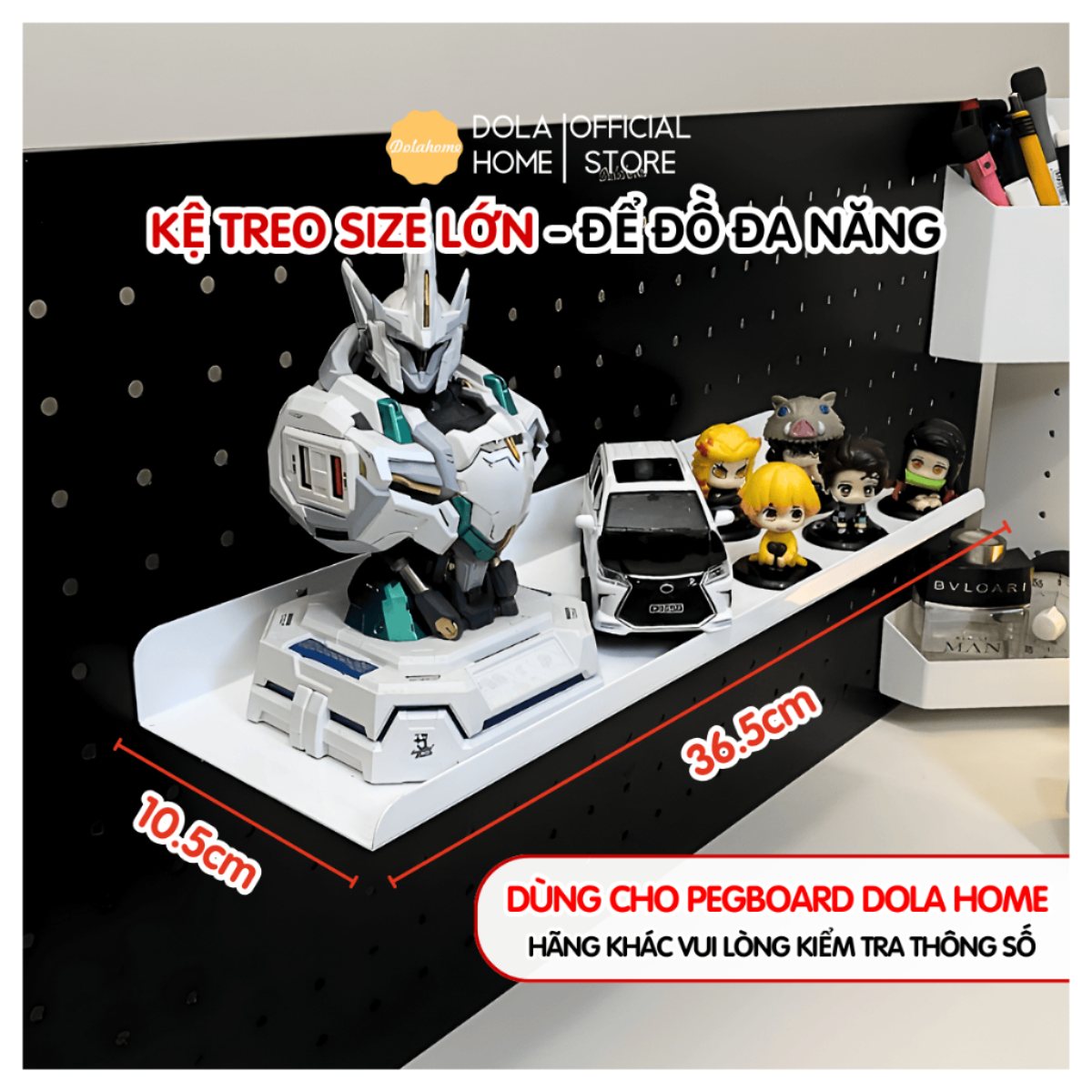 Kệ treo Dola Home để mô hình, anime, bàn phím, lọ hoa, IPAD, tay cầm game, sách vở - Phụ kiện Pegboard Dola Home