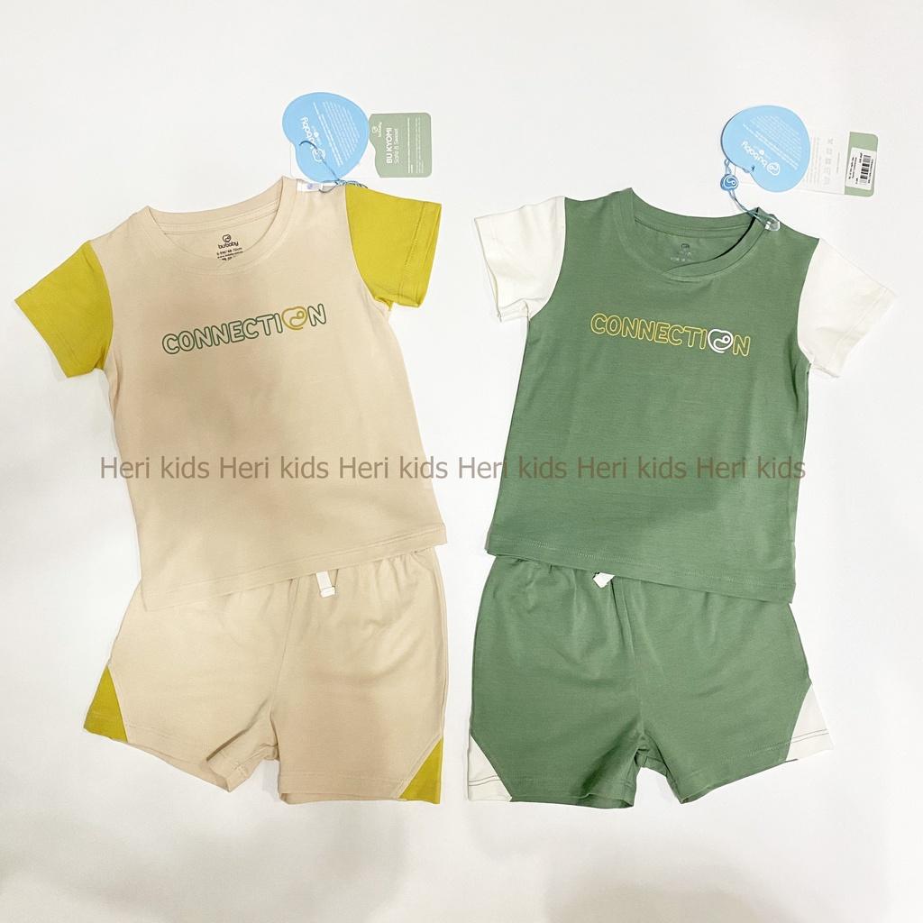 Bộ cộc tay cổ tròn bamboo cotton Bu, Bu baby Kyomi Connection cho bé 6m - 4Y