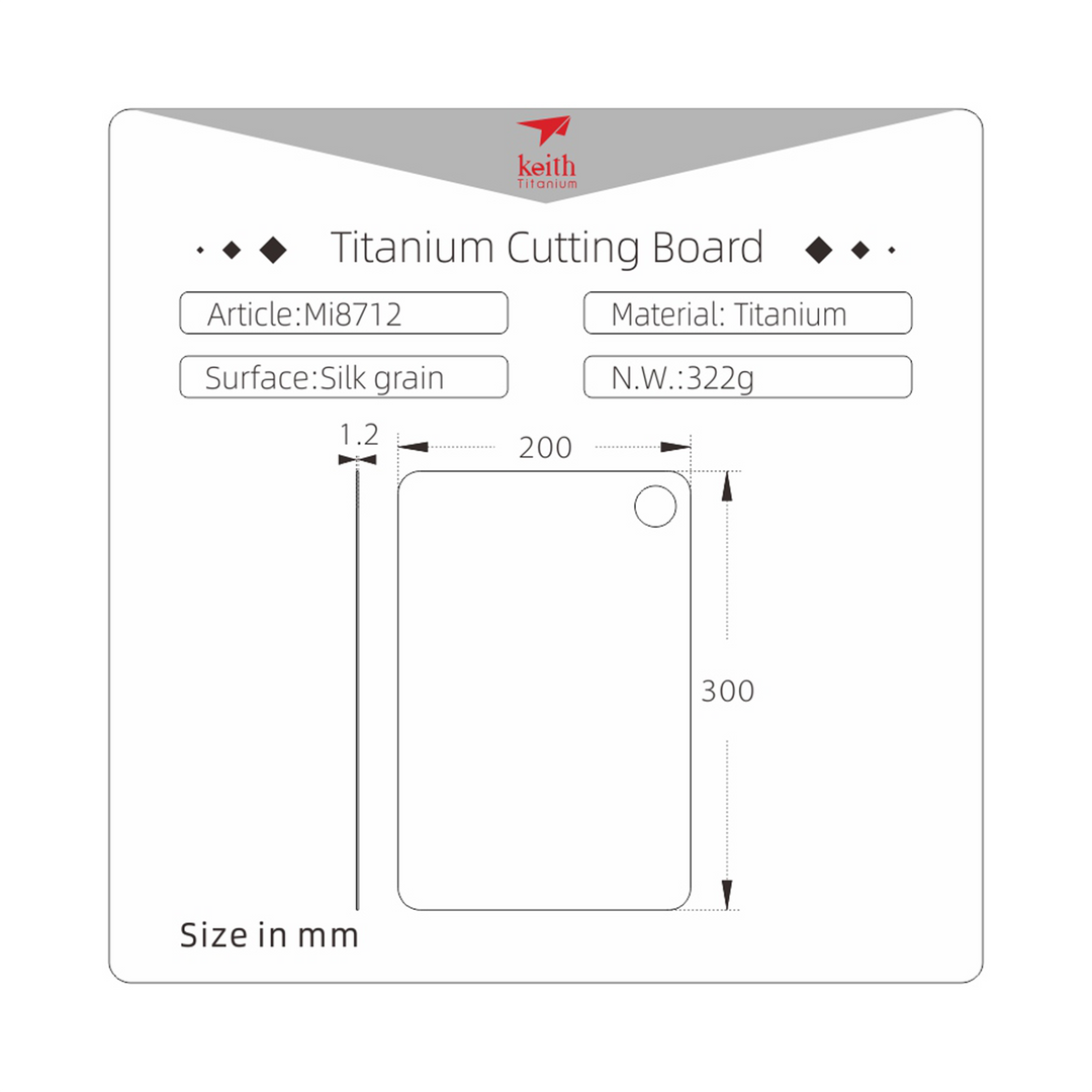 Thớt titanium siêu bền Keith Titanium Mi8712 / Ti8722 / Mi8711 / Ti8721