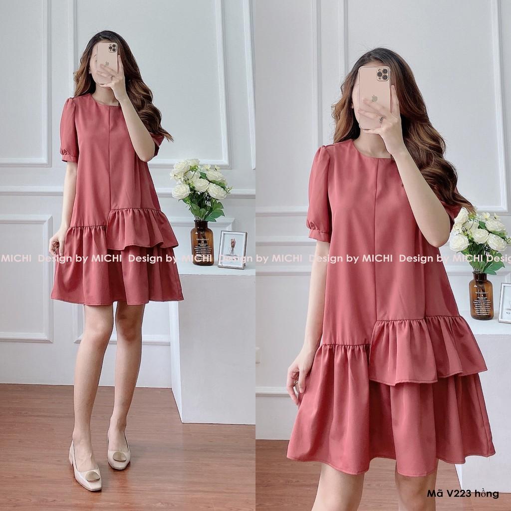 Váy suông đuôi cá đầm xuông rộng, đầm dáng suông váy bầu rộng freesize, mã V223 - Michi House