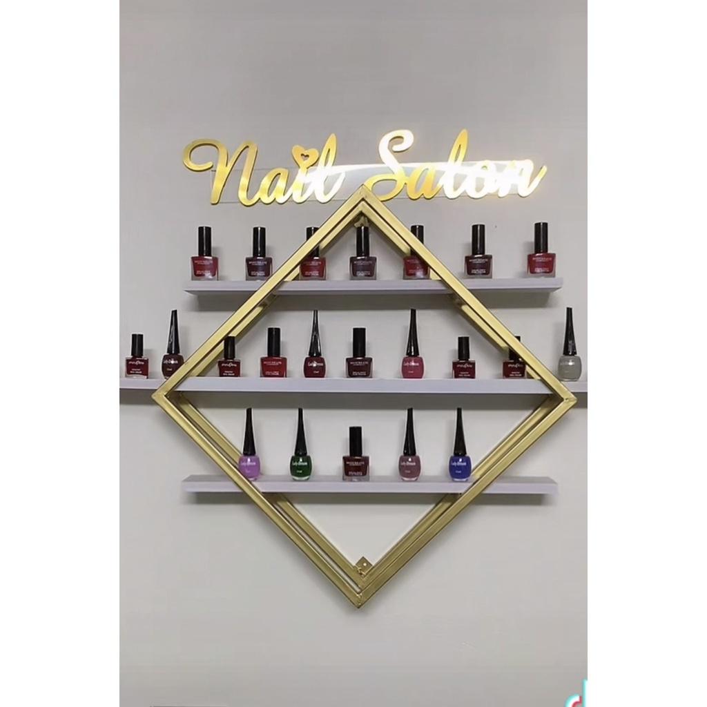 Combo khung vuông kèm 3 thanh ngang, trang trí phòng nail -spa kích thước lớn