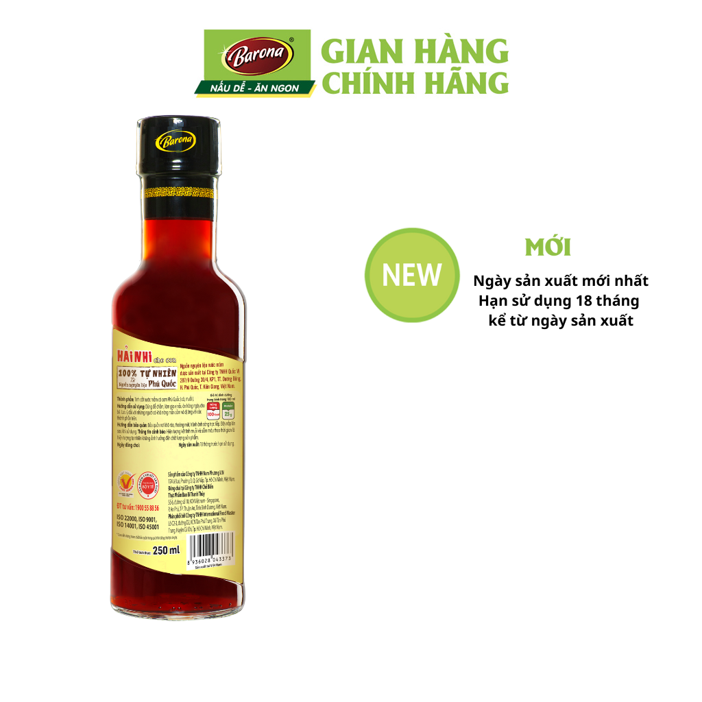 Combo 6 chai nước mắm trẻ em Hải Nhi 250ml