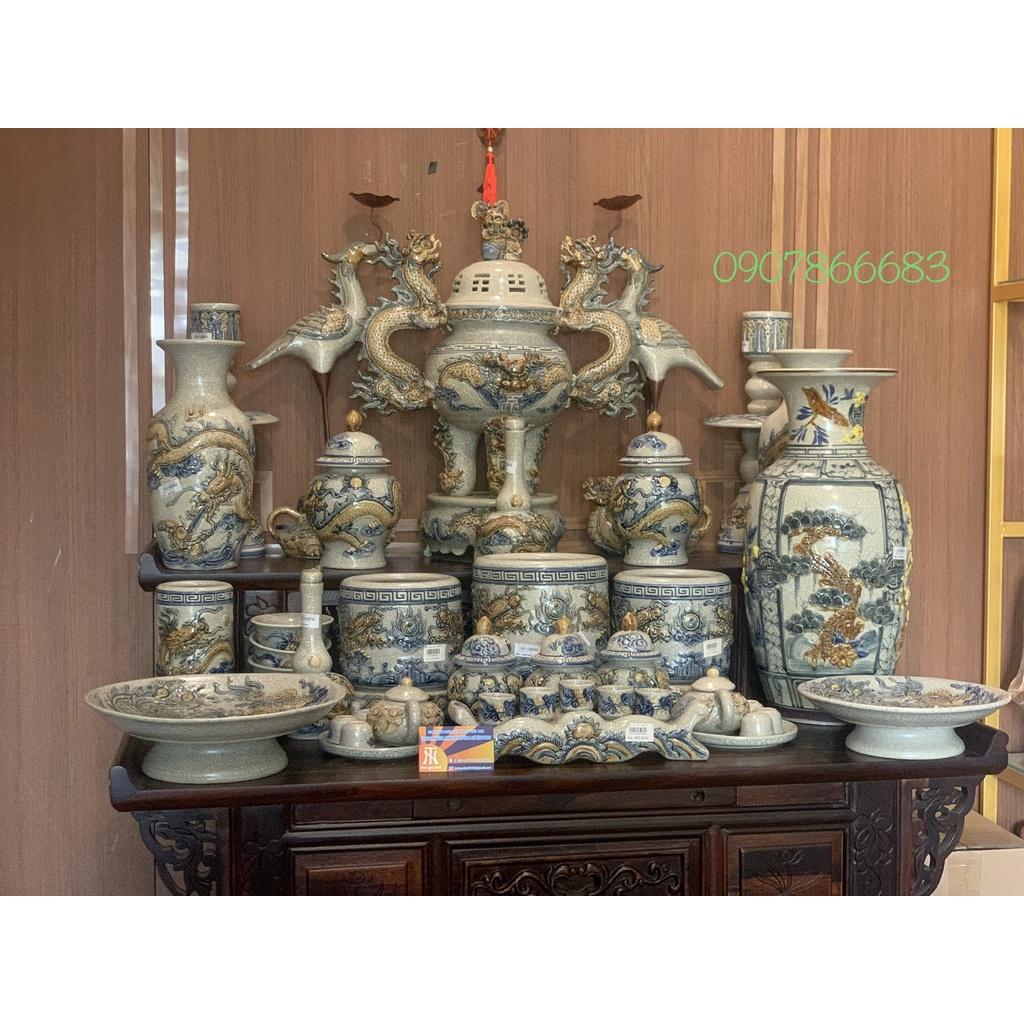 Bát hương men rạn nổi gốm sứ cao cấp Bát Tràng.