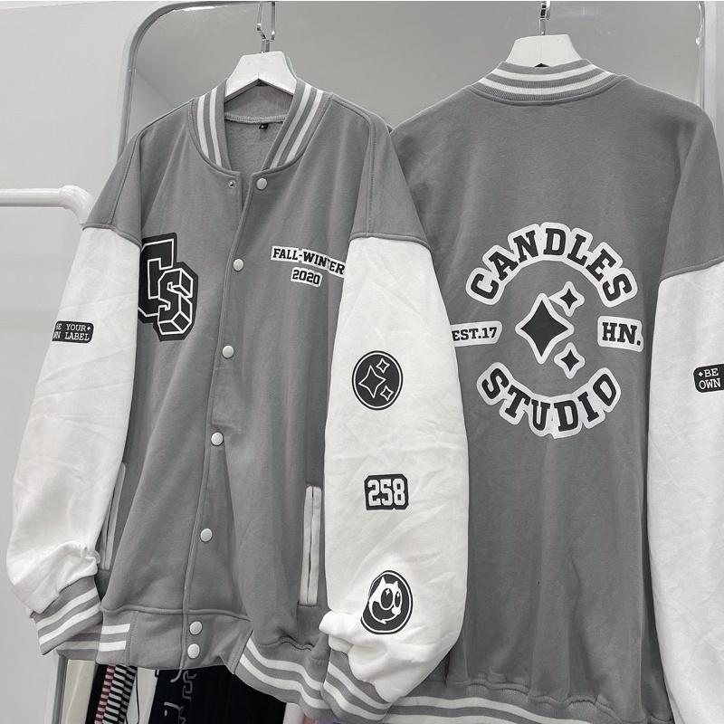 Áo bomber 2020 xám ảnh thật unisex