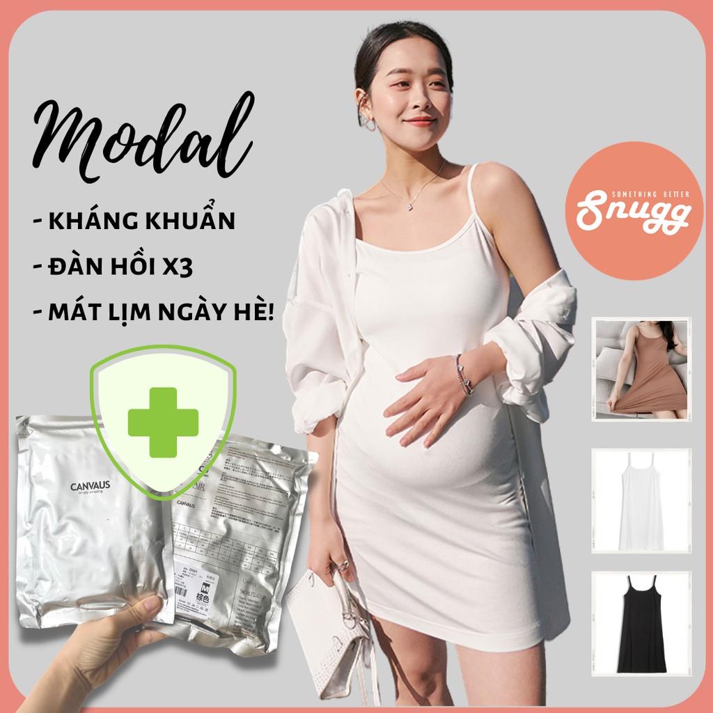 Đầm bầu Canvaus 2 dây Nano Modal kháng khuẩn - bestchoice hè 2021