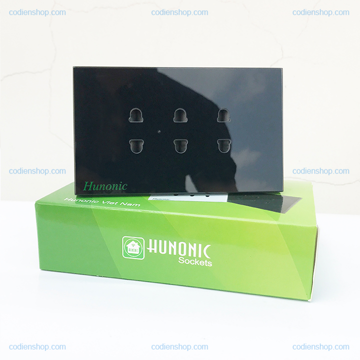 Ổ cắm mặt kính cao cấp HUNONIC 3500W - màu đen
