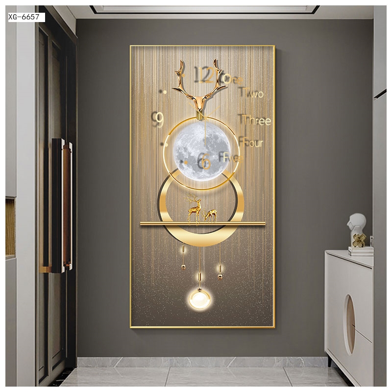 Tranh Đồng Hồ Tráng Gương Decor Phòng Khách Đẹp - Đồng Hồ Mẫu Hình Khối 3D Động Vật Và Thiên Nhiên Nghệ Thuật