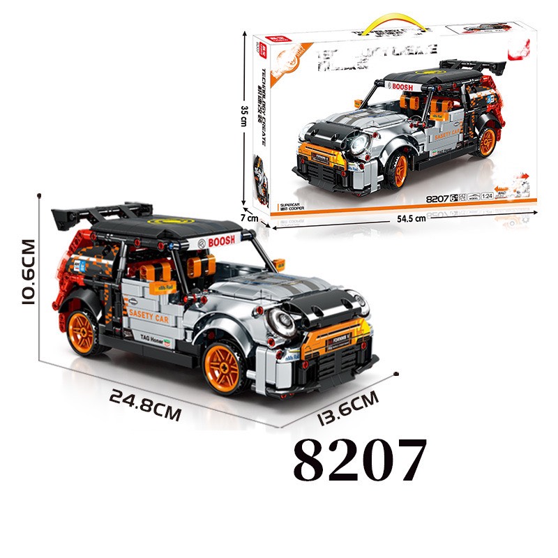 Đồ chơi lego mini, lego lắp ráp xe thể thao cao cấp phát triển tư duy cho bé 8207 642 chi tiết, nhựa abs loại 1 - Quà tặng phát triển kỹ năng cho bé