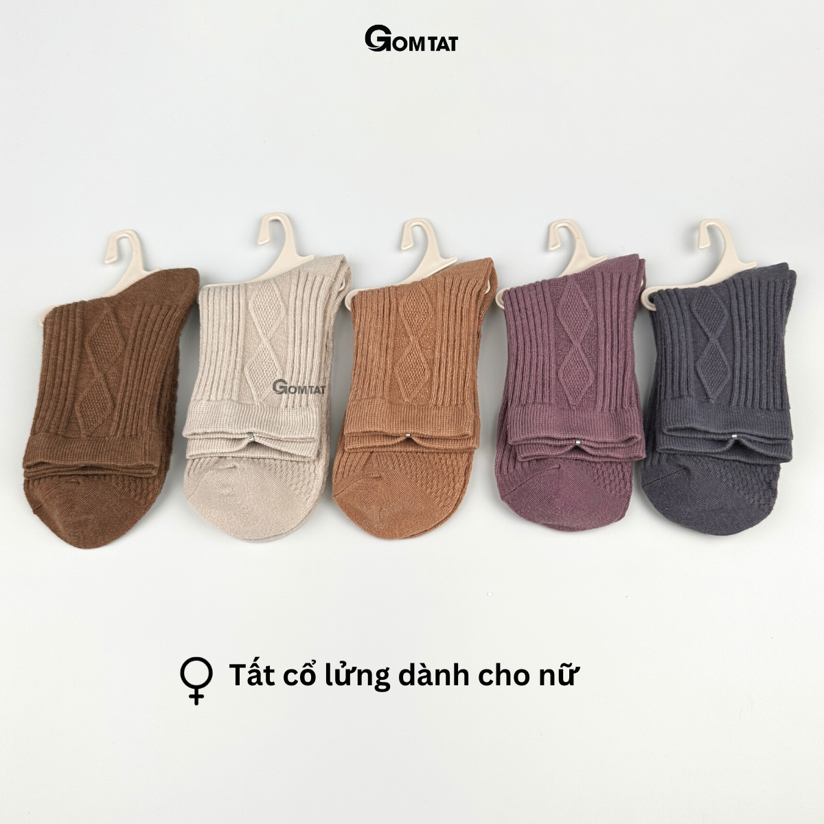 Set 5 đôi tất nữ cổ lửng họa tiết gân chìm, vớ nữ cổ trung chất liệu cotton cao cấp, êm mềm thoáng khí - LISU27-LUNGNU