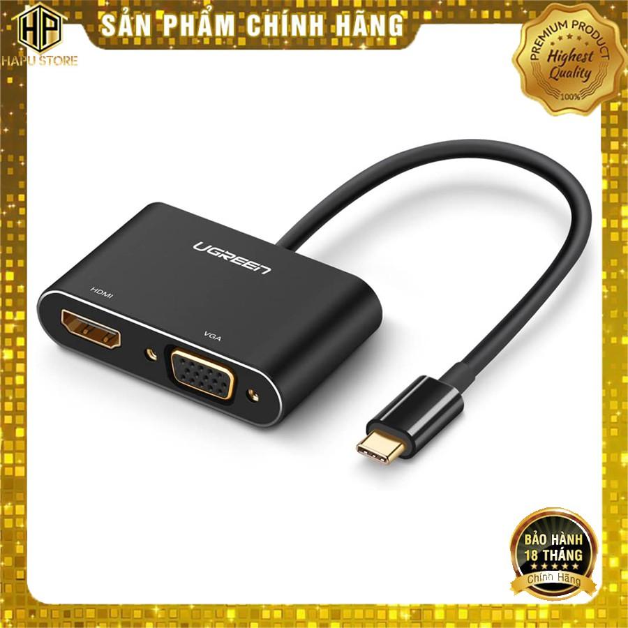 Cáp chuyển Type-C to HDMI và VGA Ugreen 50738 chính hãng - Hàng Chính Hãng