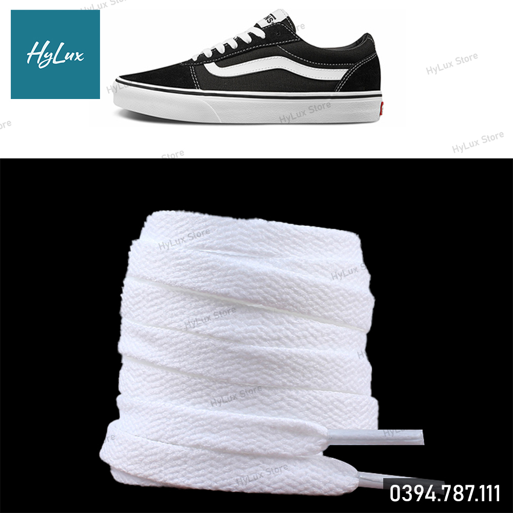 Dây giày Vans 2 màu trắng, đen cao cấp