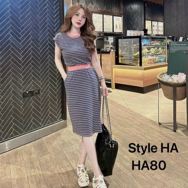 Set bộ váy sọc lửng HA80