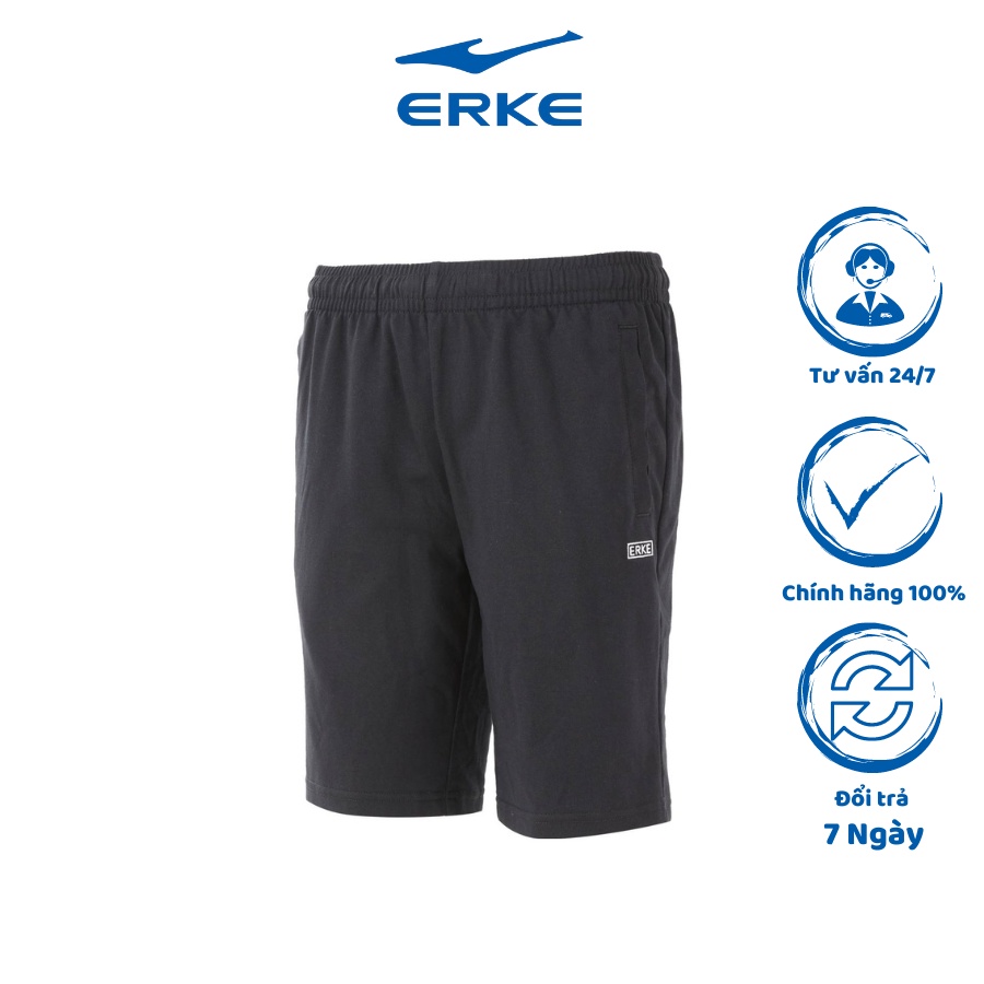 Quần SHORT đùi thể thao ERKE thời trang năng động chất liệu cao cấp màu đen 12222213588