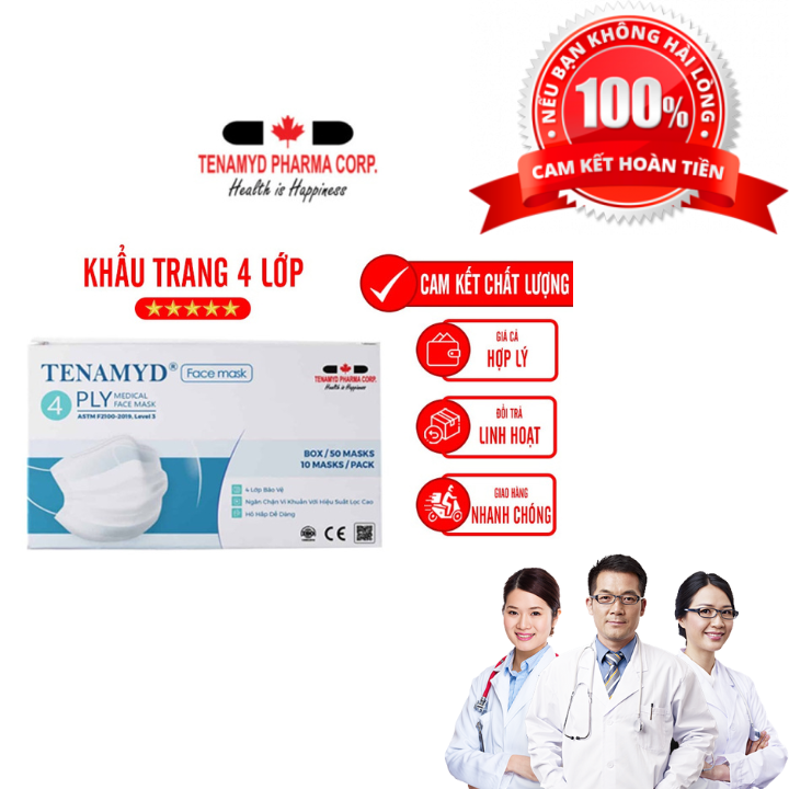 Khẩu Trang Y Tế 4 Lớp Tenamyd Chính Hãng