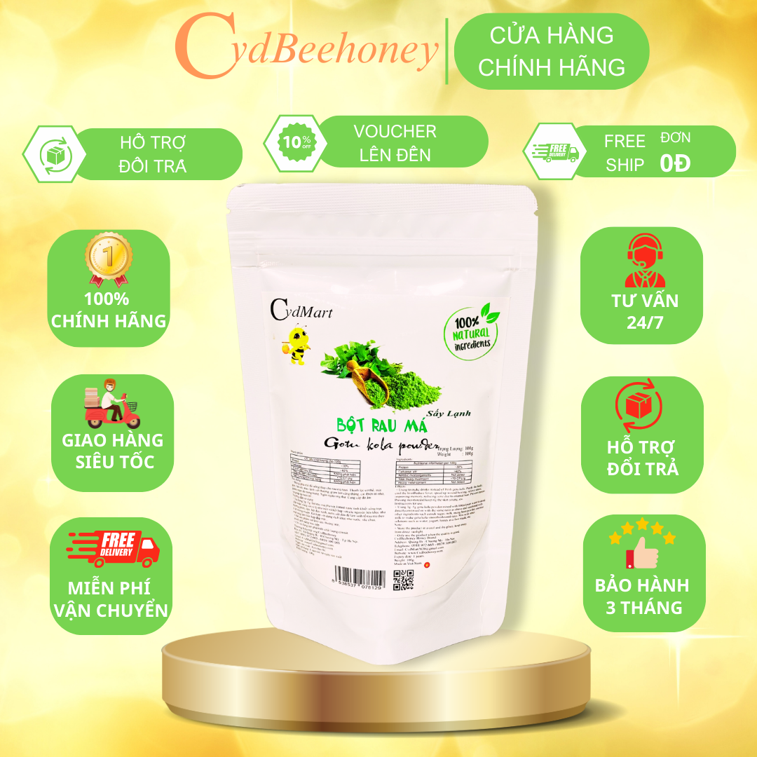 Bột Rau Má Sấy Lạnh CvdMart 100g - CvdMart Gotu Kola Powder