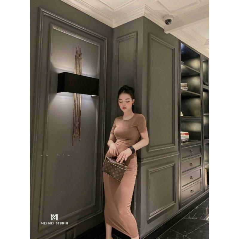 Váy ôm body hở lưng , đầm ôm body nhún sau lưng