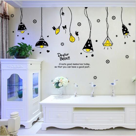 Decal trang trí đèn chùm mẫu 01