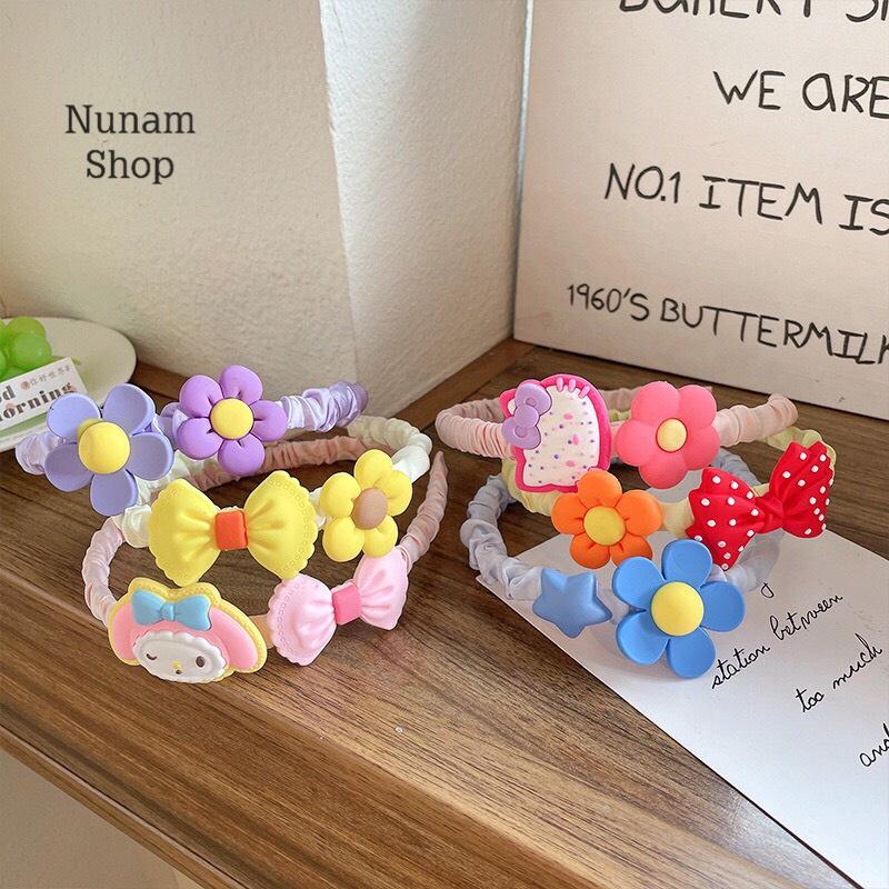 Băng đô bờm cài tóc nhún nơ hoa hoạt hình siêu to đáng yêu hàn quốc Nunam shop, cài tóc nữ,cute,dễ thương