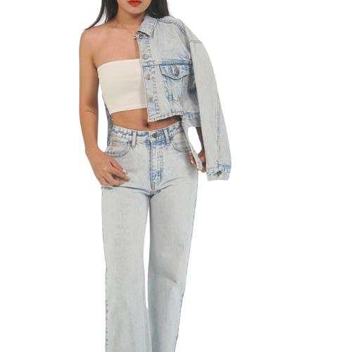 Áo khoác nữ A5 + quần bò cá tính , dáng đứng, chất liệu cotton 100% chĩnh hãng thương hiệu Samma Jeans