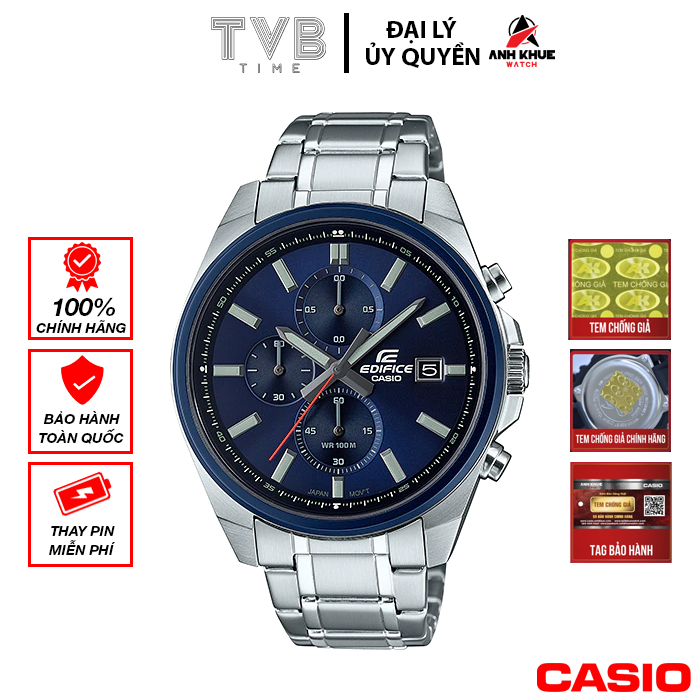 Đồng hồ nam dây kim loại Casio Edifice chính hãng Anh Khuê EFV-610DB-2AVUDF (43mm)