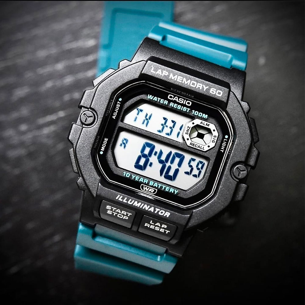 Casio WS-1400H-3AVDF – Nam – Kính nhựa – Quartz – Dây Cao Su – Mặt Số 44.5mm