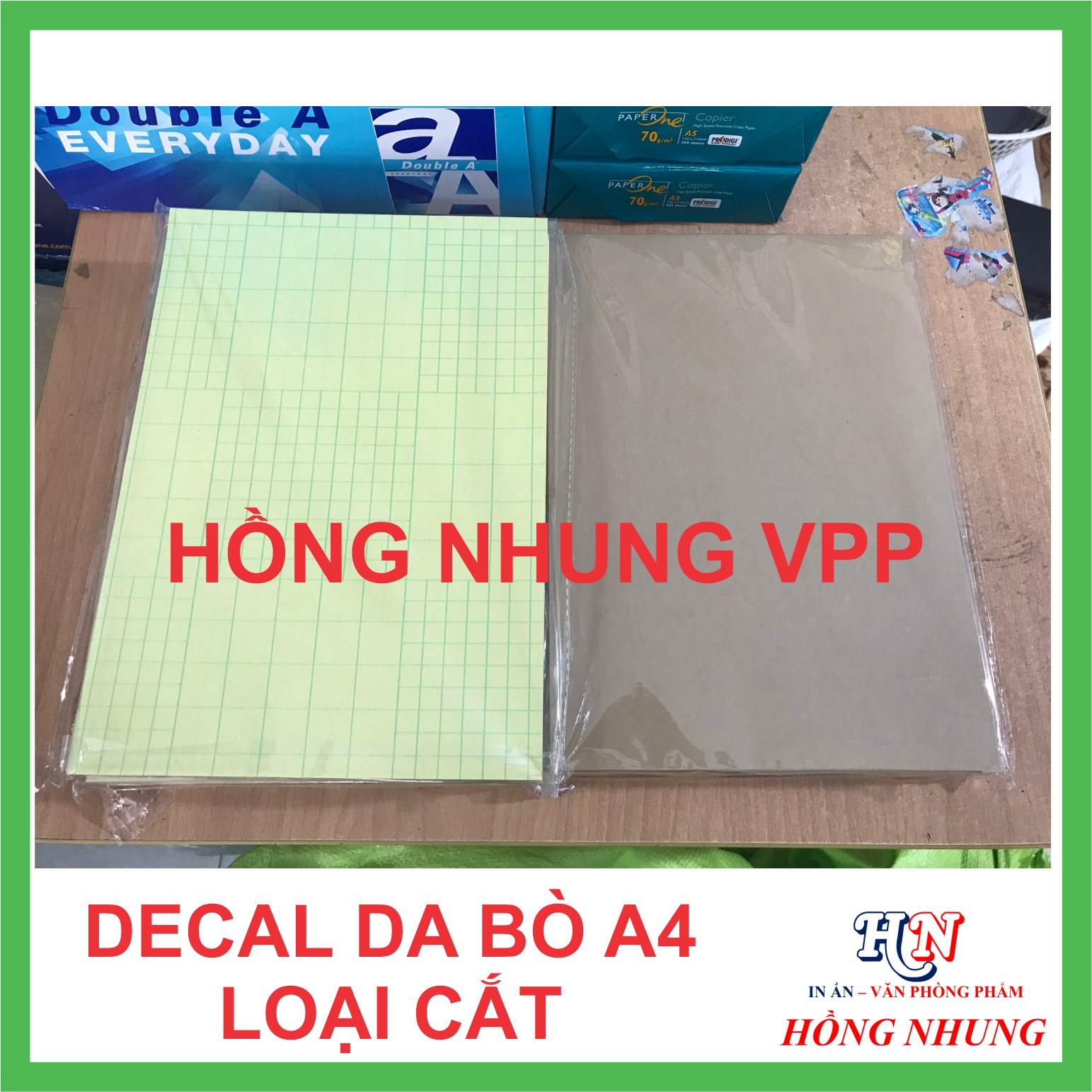 [HỒNG NHUNG] Xấp 100 Tờ Decal A4 Da Bò (Loại cắt) - Giúp Bạn In Tem Nhãn, Ghi Chú, Hay Bìa Nhãn Bưu Phẩm