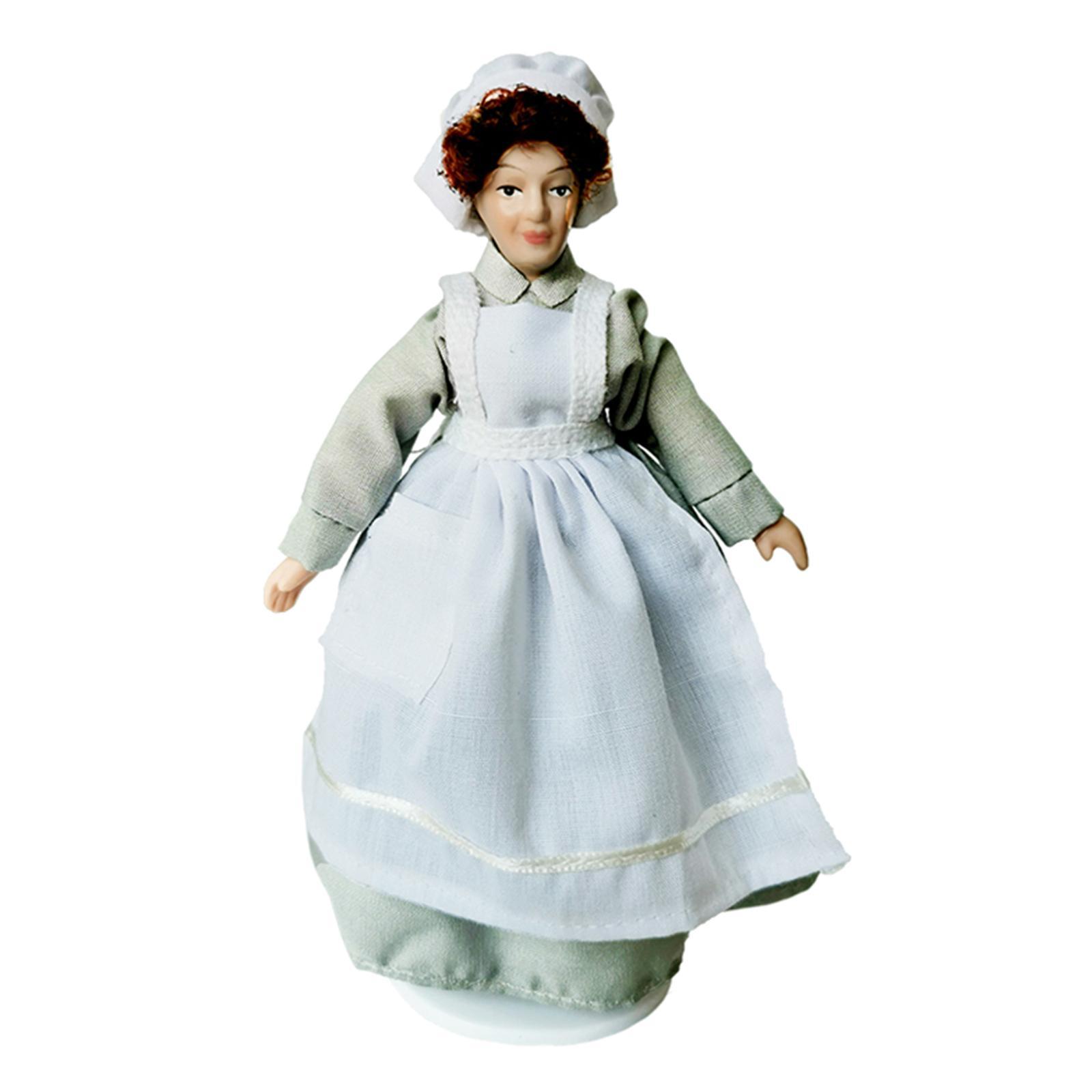 2X 1/12 Dollhouse Miniature Porcelain Doll Model Little Beautiful Girl Boy