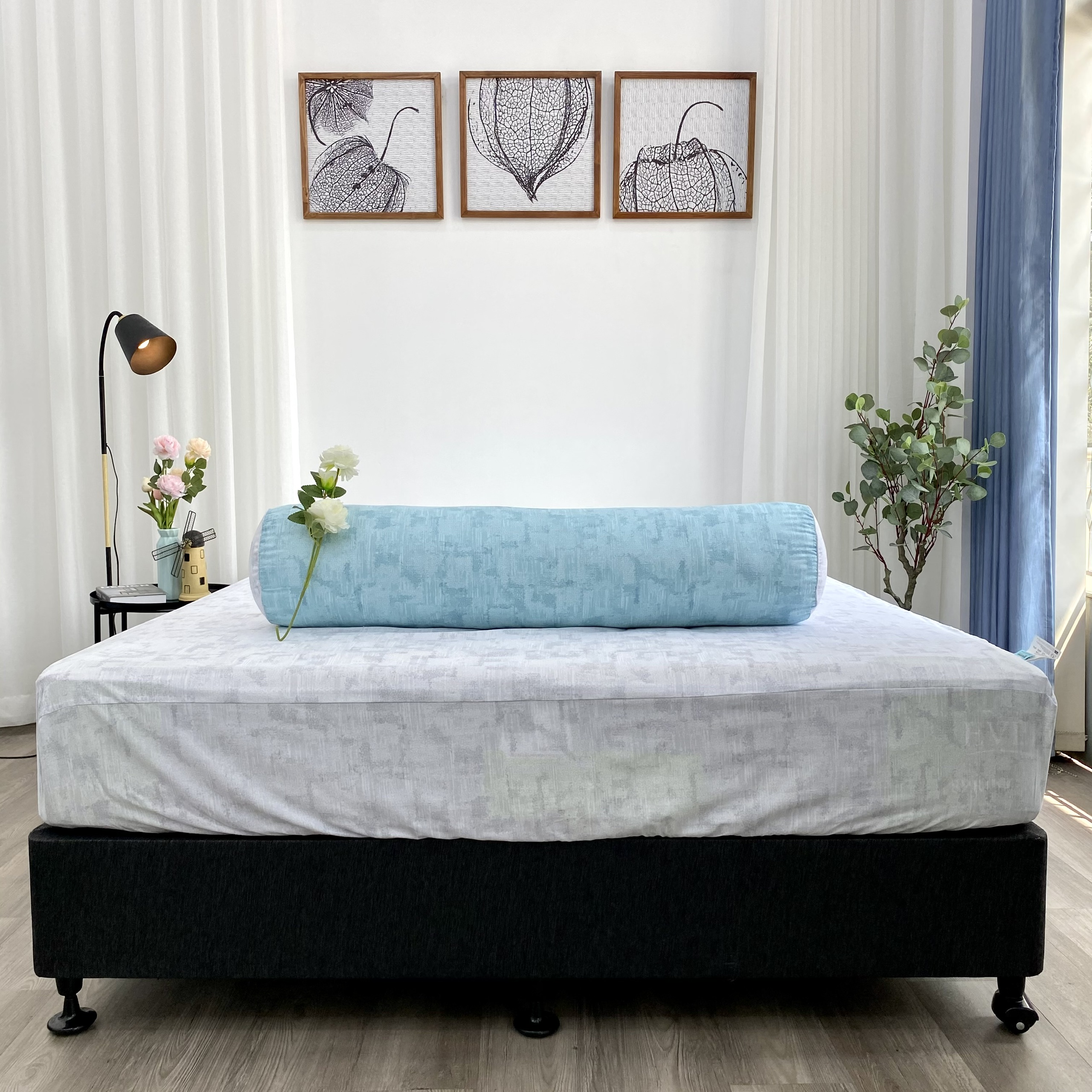 Bộ ga giường KBedding by Everon KMTP 114 Microtencel Xám phối xanh