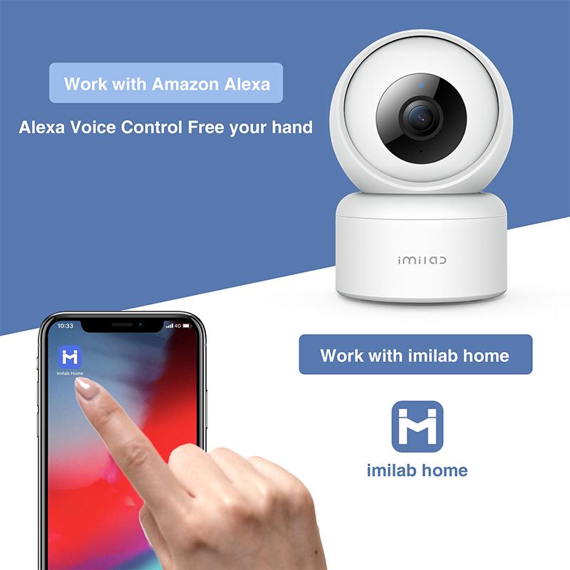 IMILAB C20 Camera An ninh Gia đình WiFi 1080P HD IP Camera quan sát trong nhà Baby Cam 360° Giám sát Video Webcam Tầm nhìn ban đêm Hoạt động với Alexa Màu sắc: 1 Camera