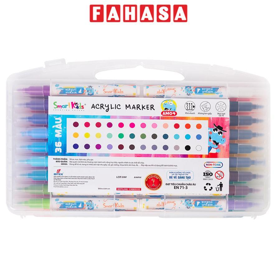Hộp 36 Bút Lông Màu Acrylic - Smart Kids AM04