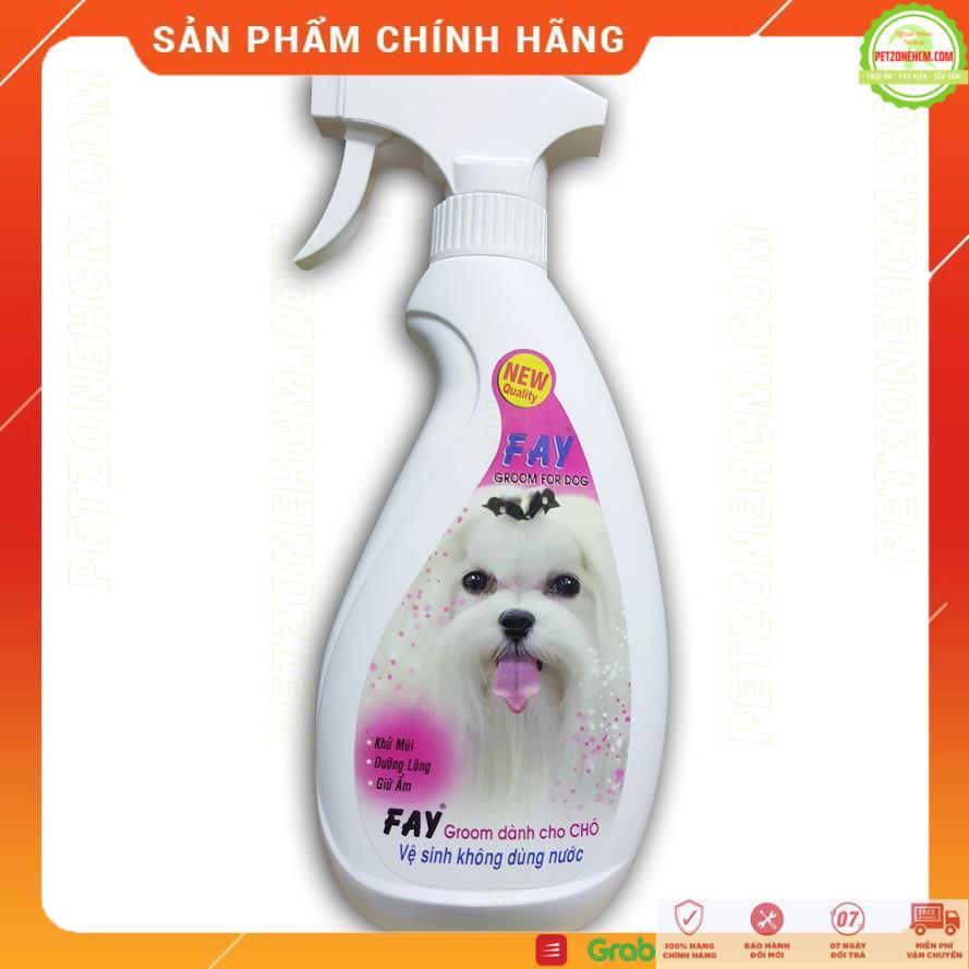 Xịt tắm khô cho chó Fay Groom For Dog 200ml/350ml khử mùi, làm đẹp da lông, vệ sinh không dùng nước