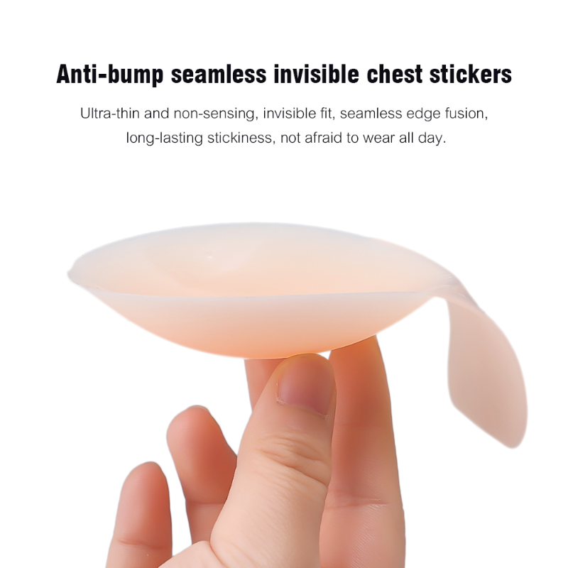 2PCS Tái sử dụng Silicone Thỏ tai BRA Đẩy lên bức tượng bán thân Núm vú Vỏ bọc tự dính dây đeo vú Color: D - 2PCS