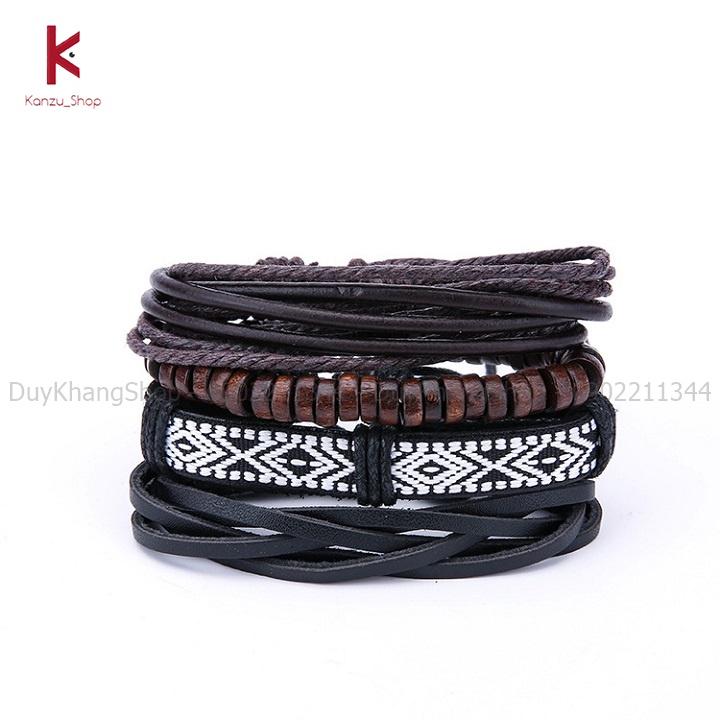Vòng đeo tay bằng da phong cách vintage thời trang dành cho nam nữ mã VT03