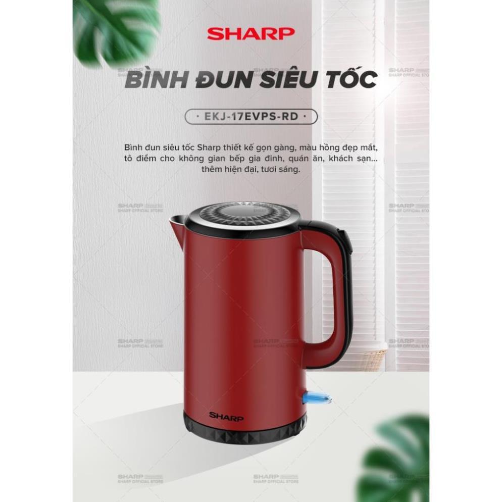 Bình đun siêu tốc Sharp EKJ-17EVPS dung tích 1.7 lít - Hàng chính hãng