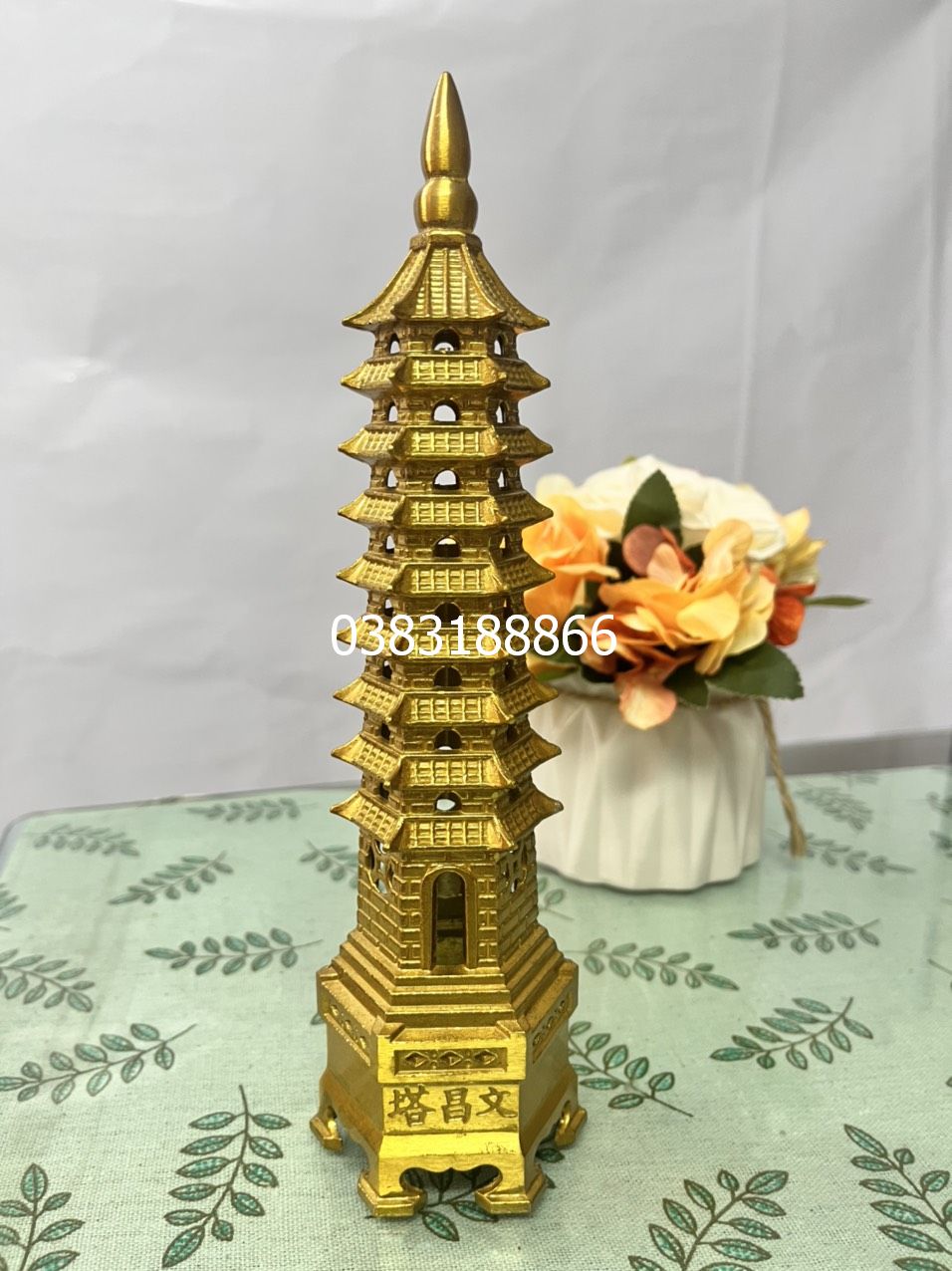 Tháp văn xương 9 tầng bằng đồng 18cm