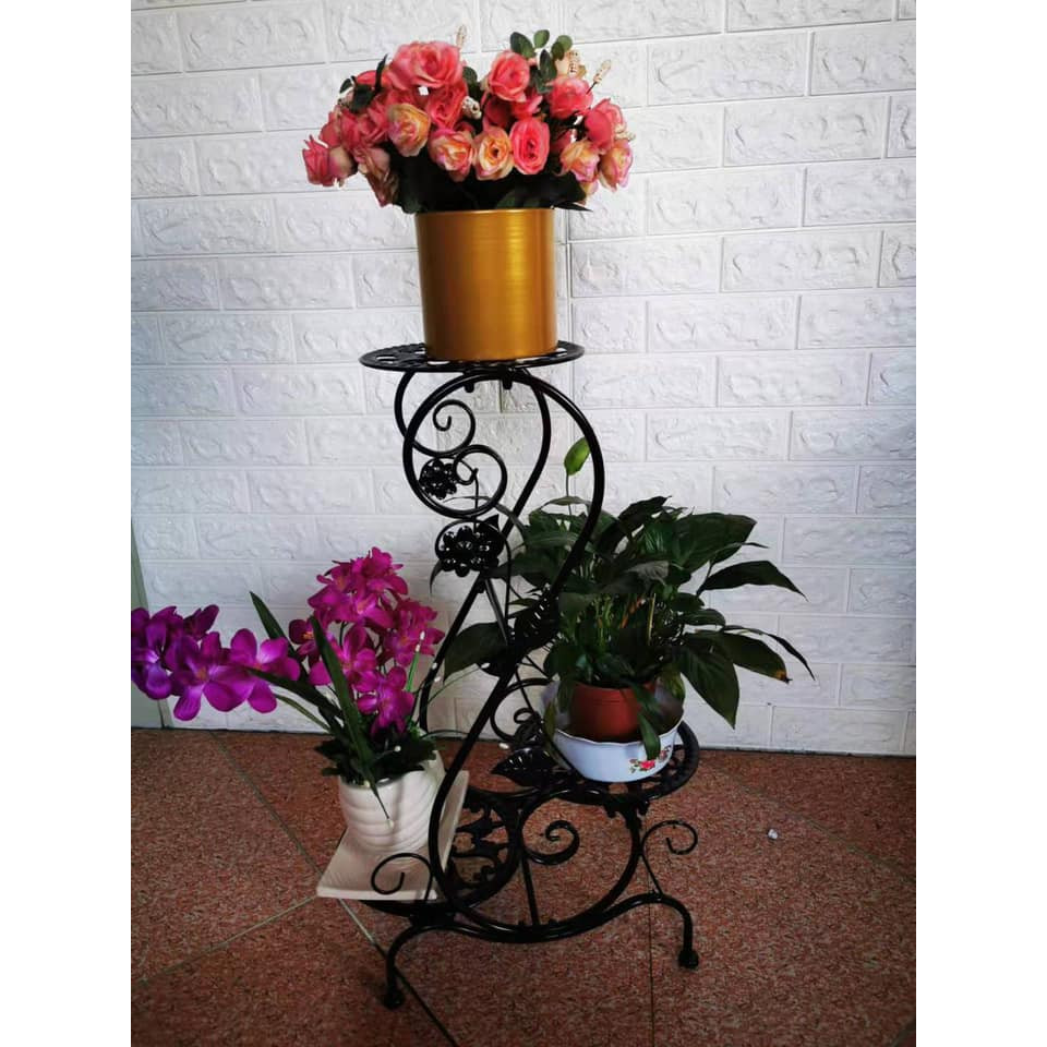 KỆ ĐỂ CHẬU HOA CÂY CẢNH 3 TẦNG HÌNH SỐ 8 - GIAO MẦU ĐÈN
