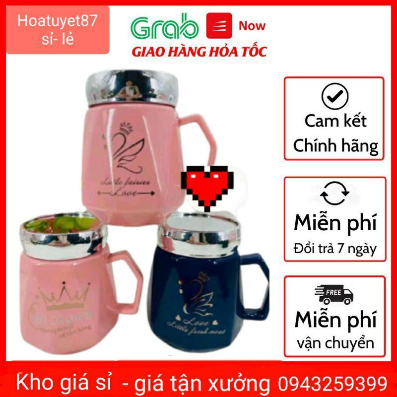 Cốc sứ nắp gương _ Ly sứ tráng gương