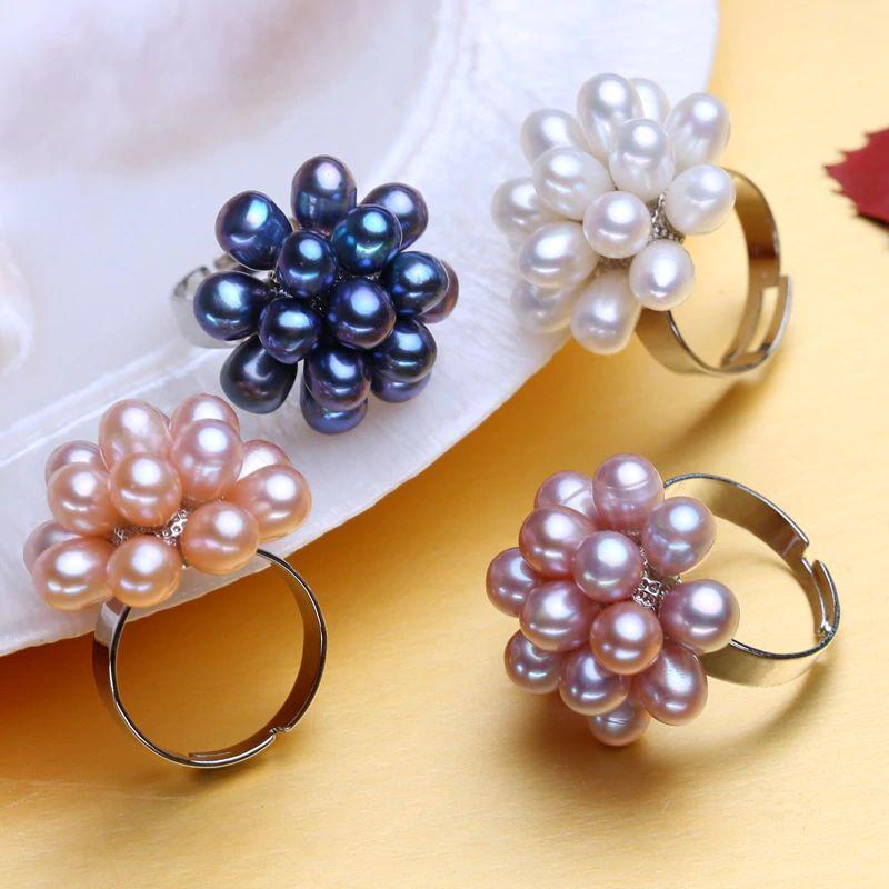 Nhẫn Ngọc Trai Bạc Cao Cấp Chùm Dâu - Trang Sức Cô Tấm - MULBERRIES PEARL - CTJ0113