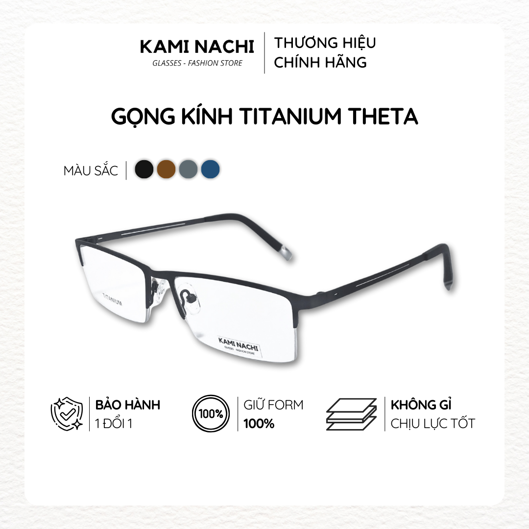 Gọng kính The Business Man phiên bản Theta chất liệu Titanium mạ Ion KAMI NACHI mã 8825