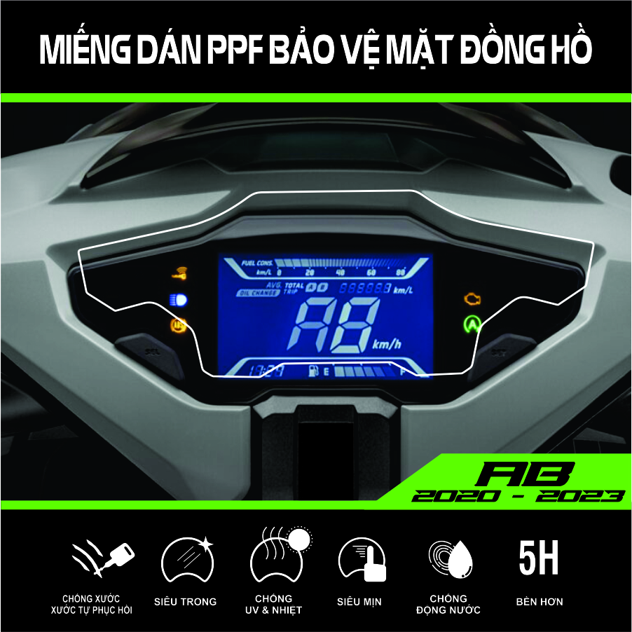 Miếng Dán PPF Bảo Vệ Mặt Đồng Hồ Xe AIR BLADE 2020 - 2023 125, 150, 160 | Chất Liệu Film PPF