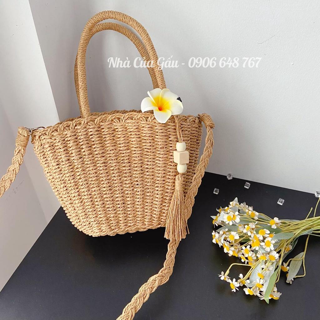 Túi cói size to vừa xách vừa đeo được, form lại đẹp quá chừng luôn đó