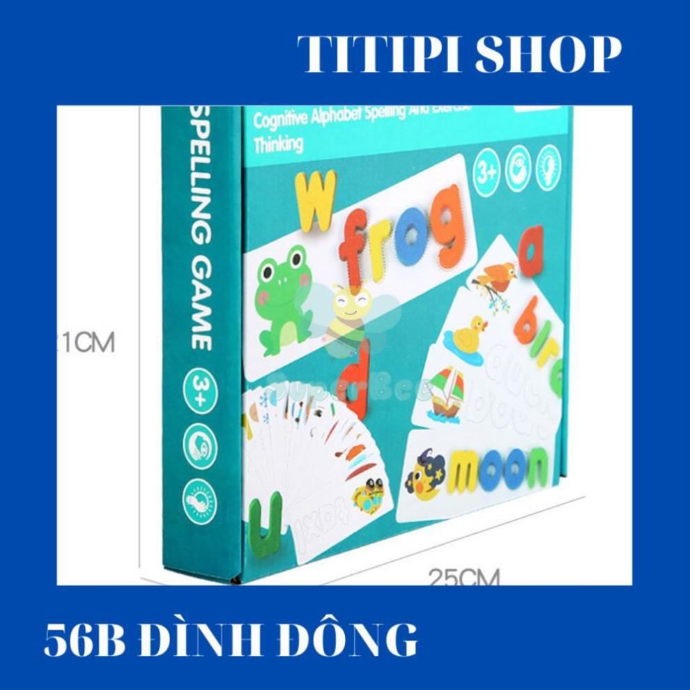 Bộ Ghép Chữ Gỗ Spelling Game Superbee, Học Đánh Vần Tiếng Anh Kèm 28 Thẻ Từ Vựng, Giáo Dục Trí Tuệ
