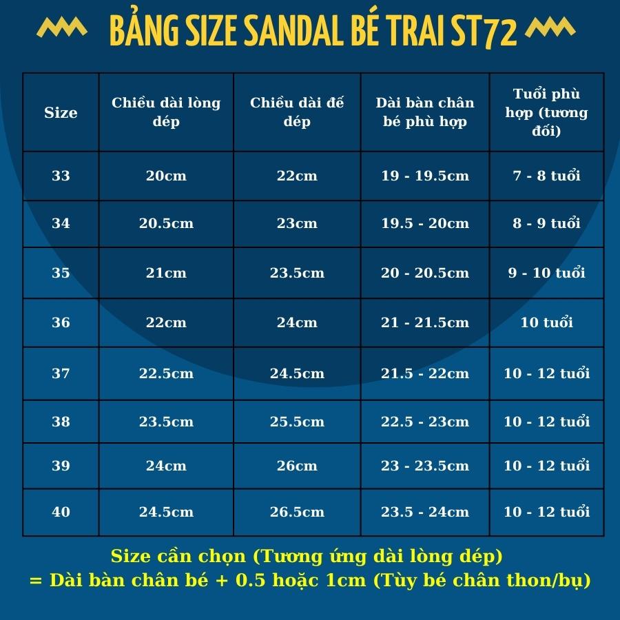 Giày Sandal bé trai quai ngang thể thao năng động và cá tính dép quai dán xé linh hoạt siêu nhẹ êm chân cho trẻ em học sinh 7 8  9 10 11 12  tuổi đi học màu đỏ đen thời trang dễ phối đồ  ST72