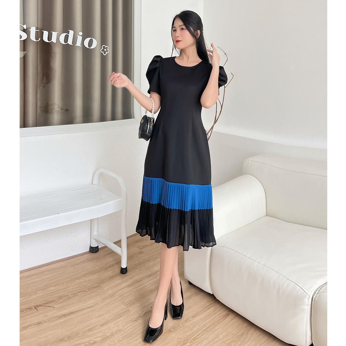 [HCM] Đầm suôn phối dập li MS09  - Lady Fashion